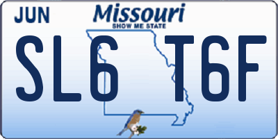 MO license plate SL6T6F