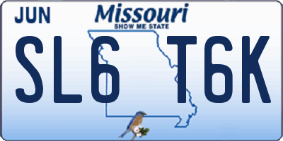 MO license plate SL6T6K