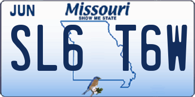 MO license plate SL6T6W