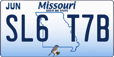 MO license plate SL6T7B
