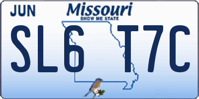 MO license plate SL6T7C