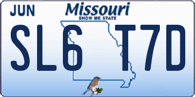 MO license plate SL6T7D