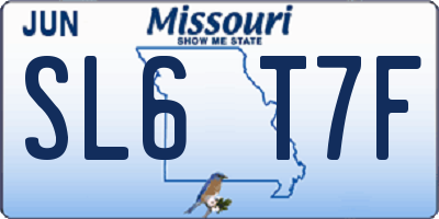 MO license plate SL6T7F
