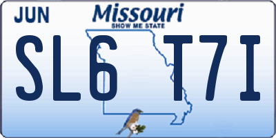 MO license plate SL6T7I