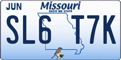 MO license plate SL6T7K