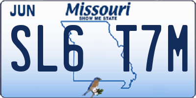 MO license plate SL6T7M