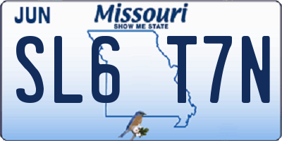 MO license plate SL6T7N