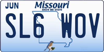 MO license plate SL6W0V