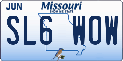 MO license plate SL6W0W