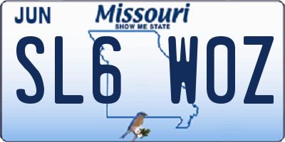 MO license plate SL6W0Z