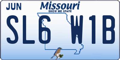 MO license plate SL6W1B
