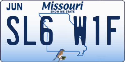 MO license plate SL6W1F