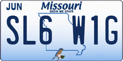 MO license plate SL6W1G