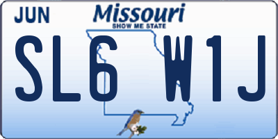 MO license plate SL6W1J