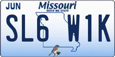 MO license plate SL6W1K
