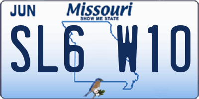 MO license plate SL6W1O