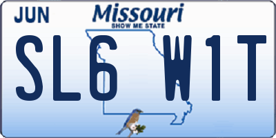 MO license plate SL6W1T
