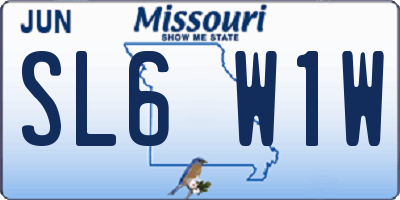 MO license plate SL6W1W