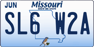 MO license plate SL6W2A