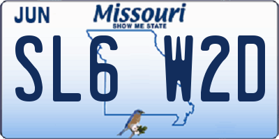 MO license plate SL6W2D