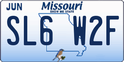 MO license plate SL6W2F