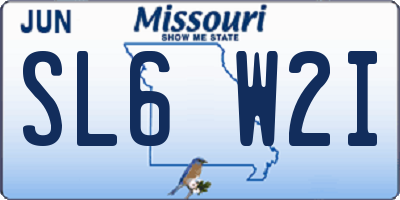 MO license plate SL6W2I