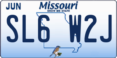 MO license plate SL6W2J