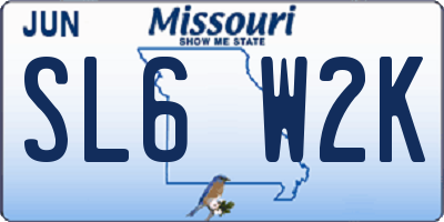 MO license plate SL6W2K