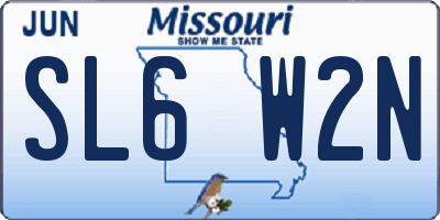 MO license plate SL6W2N