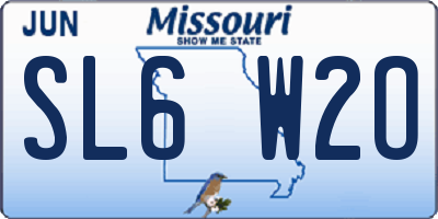 MO license plate SL6W2O