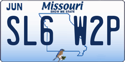 MO license plate SL6W2P