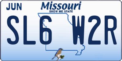 MO license plate SL6W2R