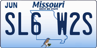 MO license plate SL6W2S