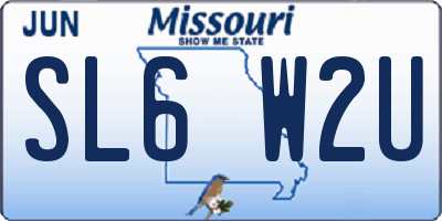MO license plate SL6W2U