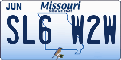 MO license plate SL6W2W