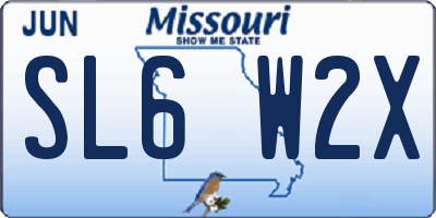 MO license plate SL6W2X