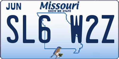 MO license plate SL6W2Z