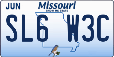 MO license plate SL6W3C