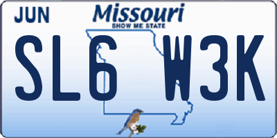MO license plate SL6W3K