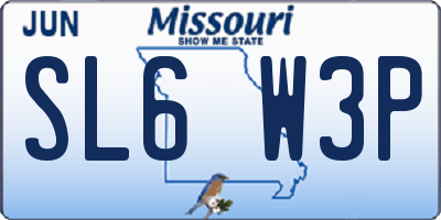 MO license plate SL6W3P