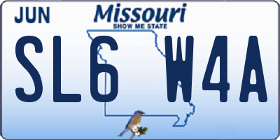 MO license plate SL6W4A