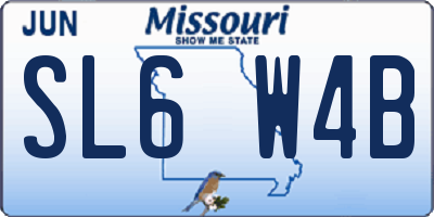 MO license plate SL6W4B
