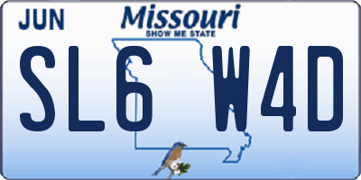 MO license plate SL6W4D