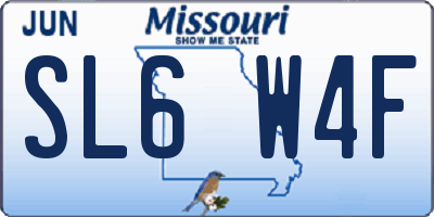 MO license plate SL6W4F