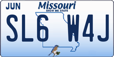 MO license plate SL6W4J