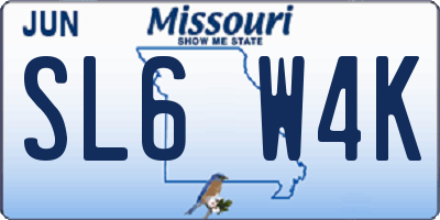 MO license plate SL6W4K