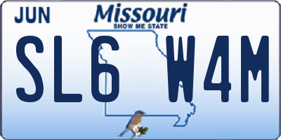 MO license plate SL6W4M