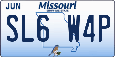 MO license plate SL6W4P