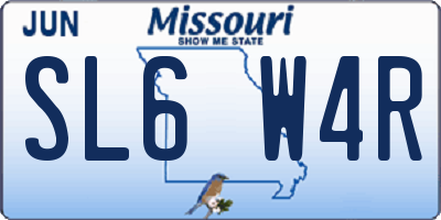 MO license plate SL6W4R