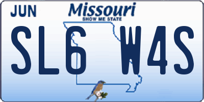 MO license plate SL6W4S